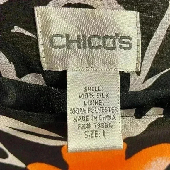 Chico’s skirt 100% silk floral midi length fully lined. Medium - Picture 6 of 7